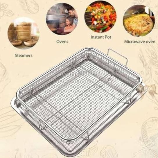 NAMPAN TIRISAN MINYAK GORENG - NAMPAN STAINLESS HOME FRYER OVEN AIR - DRYING COOLING TRAY