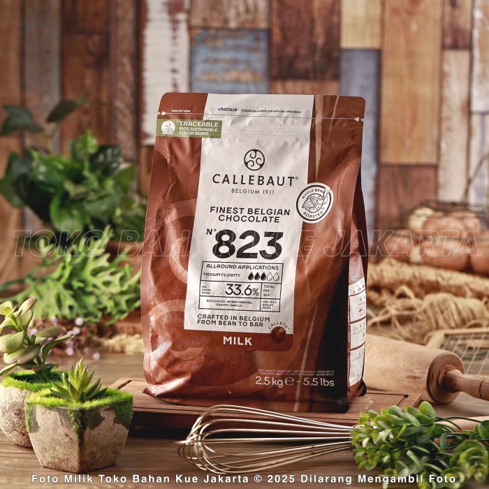 

Callebaut MILK 823 2,5kg ASLI Chocolate Couverture 33,6% Cokelat Masak