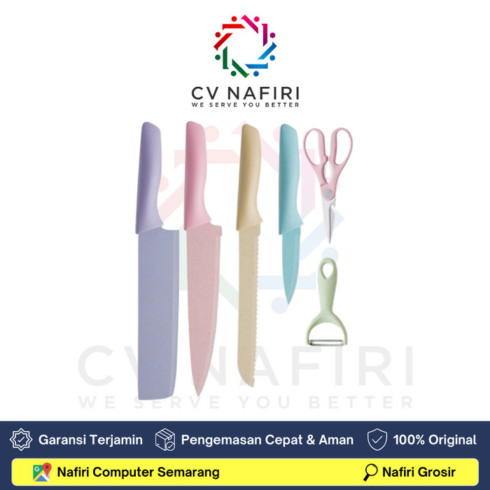 SPECIAL PISAU DAPUR SET ISI 6PCS CORRUGATED KITCHEN KNIFE SET MULTICOLOR KODE 291
