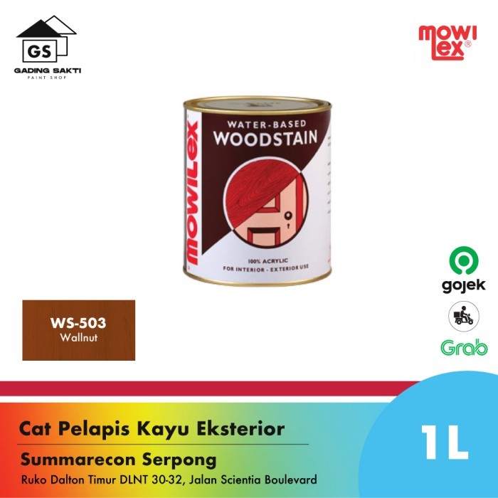 Mowilex Woodstain Waterbased WS-503 Walnut Cat Kayu 1Ltr