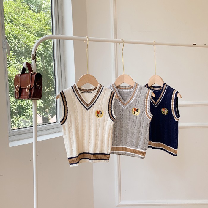 Vest Rajut Anak Laki Laki Umur 3-8 Tahun/ Vest Knit Anak Laki Laki