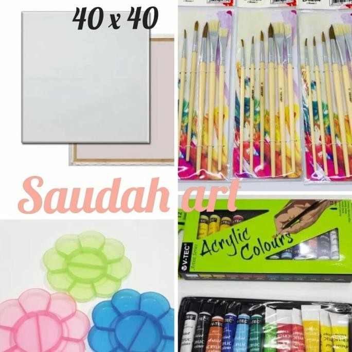 

PAKET KANVAS LUKIS (KANVAS 40X40,KUAS,PALET,CAT AKRILIK)