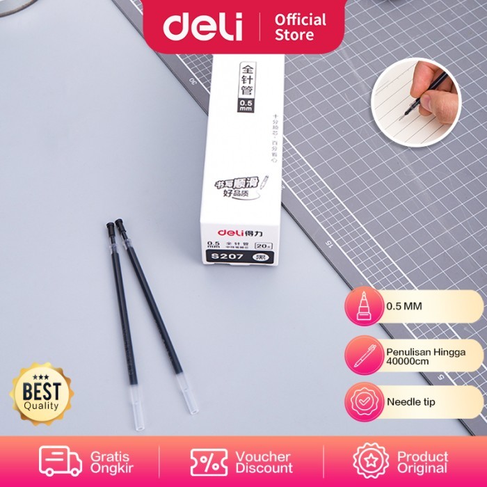 

PRODUK TERBATAS DELI GEL PEN REFILL /ISI PULPEN GEL 0.5 MM PENULISAN HINGGA 400 M S207 KODE 278