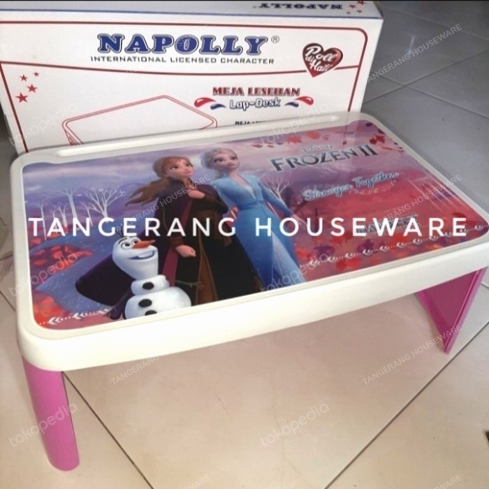 Meja lipat meja belajar anak Lap Desk Frozen biru