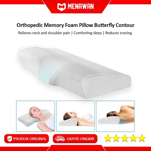 Orthopedic Memory Foam Pillow Butterfly Bantal Leher Kepala Ortopedi