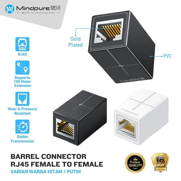 Diskon Barrel Konektor Rj45 Cat 6  Female To Female Jack Coupler