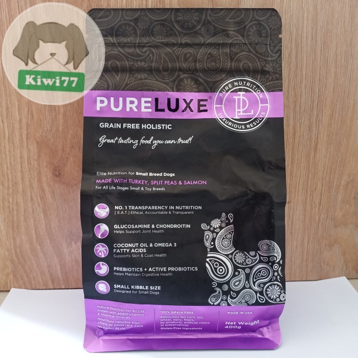 Dog Food Pureluxe Holistic For Small Breed Dogs 400 gr