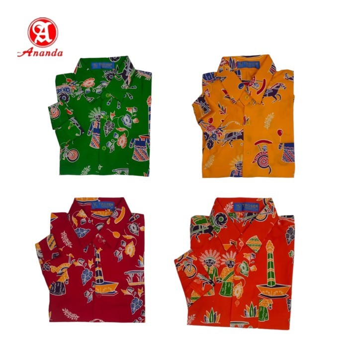 KEMEJA/HEM PANJANG SERAGAM SEKOLAH SD BATIK ONDEL -ONDEL