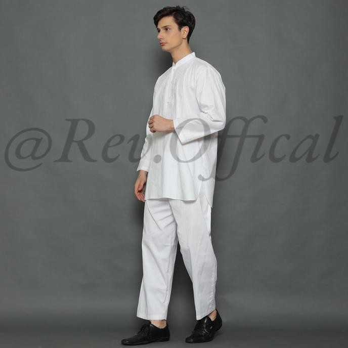 Baju Koko Setelan Pakistan Putih Premium Pria Promo