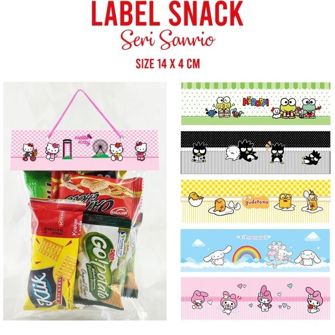 

;&;&;&;&] Label Snack Seri Sanrio Plastik Bingkisan Jajanan Kemasan Snack