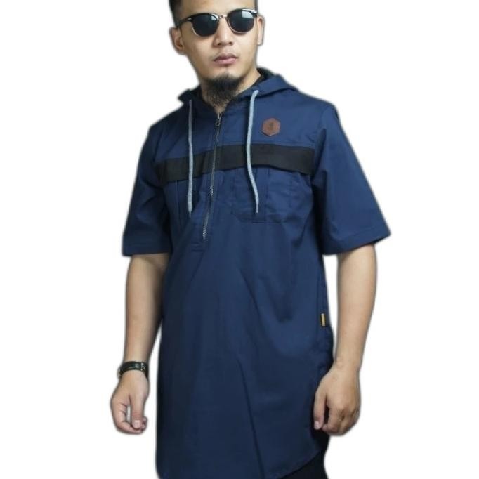 kurta hoodie pendek al amwa zipper katun garmen Terbaru