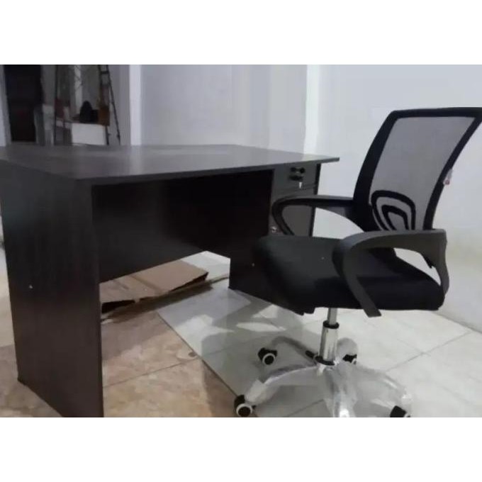 Promo Paket Meja Kursi Kerja Minimalis / Meja Kantor Kursi Putar Kantor COD