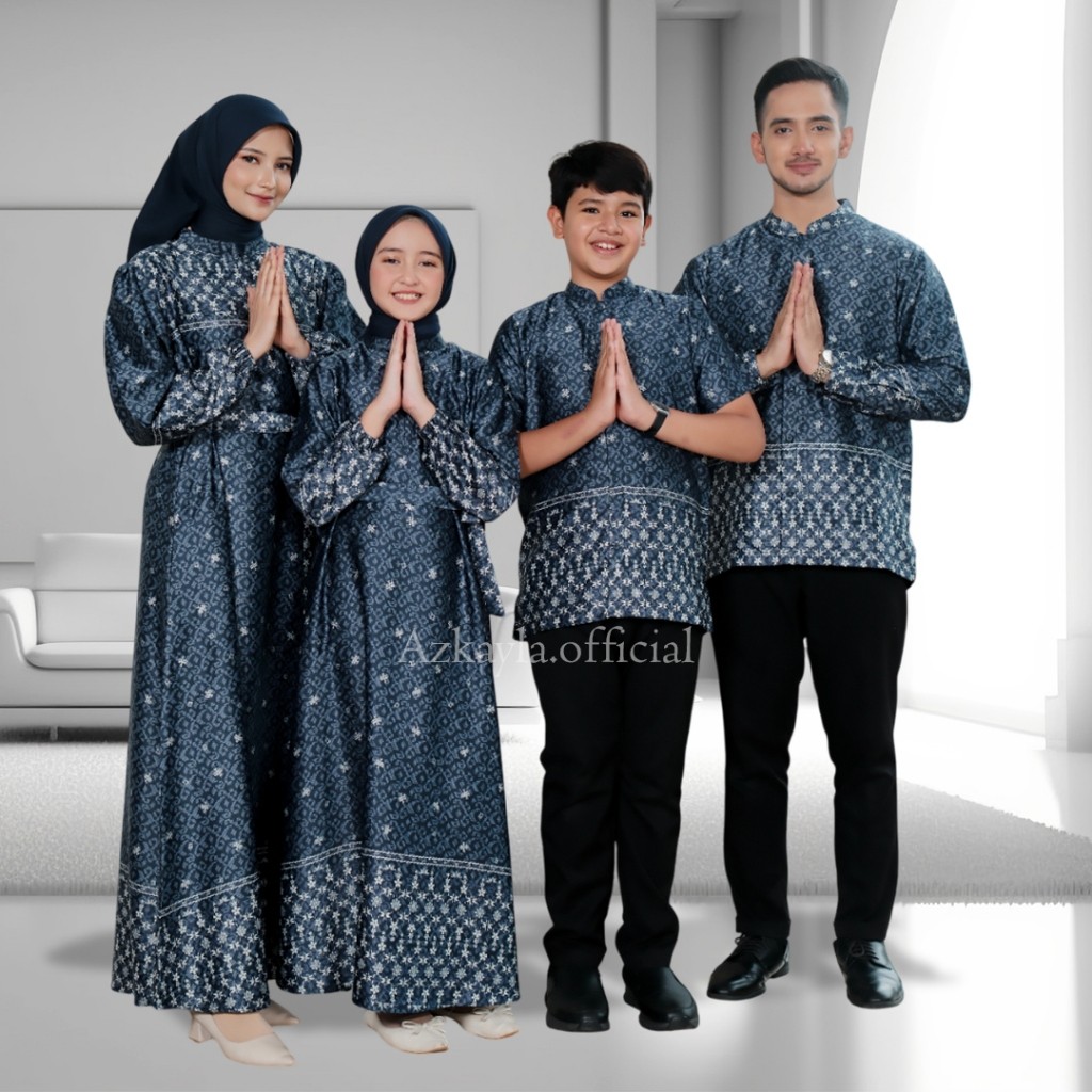 BIG PROMO Azkayla - Kiara Gamis Sarimbit Keluarga Baju Couple Family Set Lebaran Motif Terbaru Dress