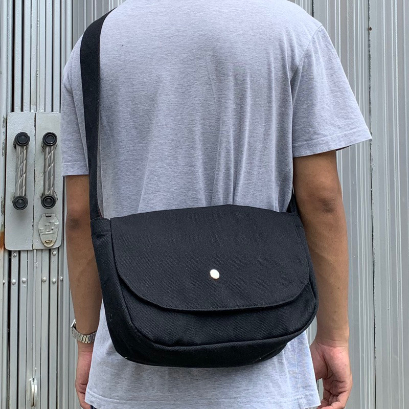 NEW Tas Selempang Polos Kanvas Premium Sling Bag Pria Tas selempangan Pria Wanita Polos Aesthetic