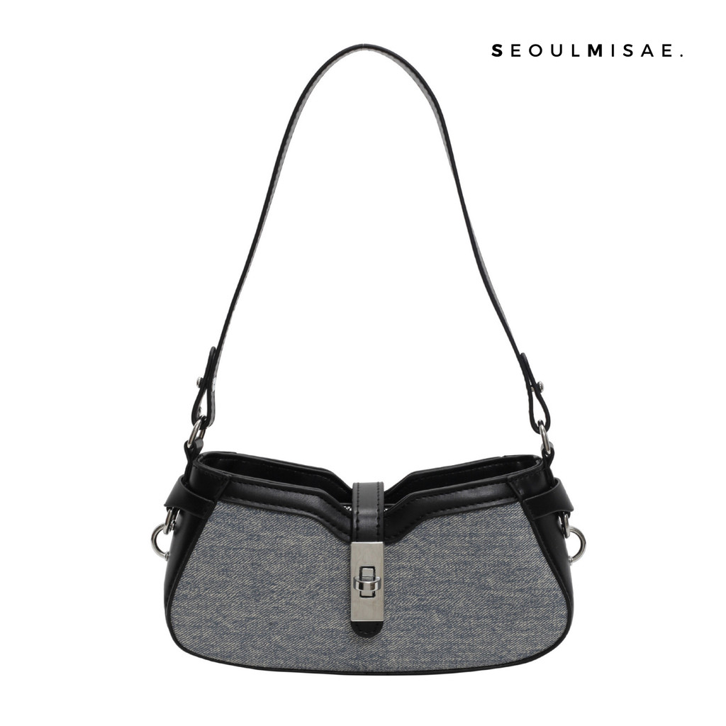 SEOULMISAE - Haewon Tas Bahu Tas Pesta Tangan Wanita Sederhana Desain Kecil Elegan