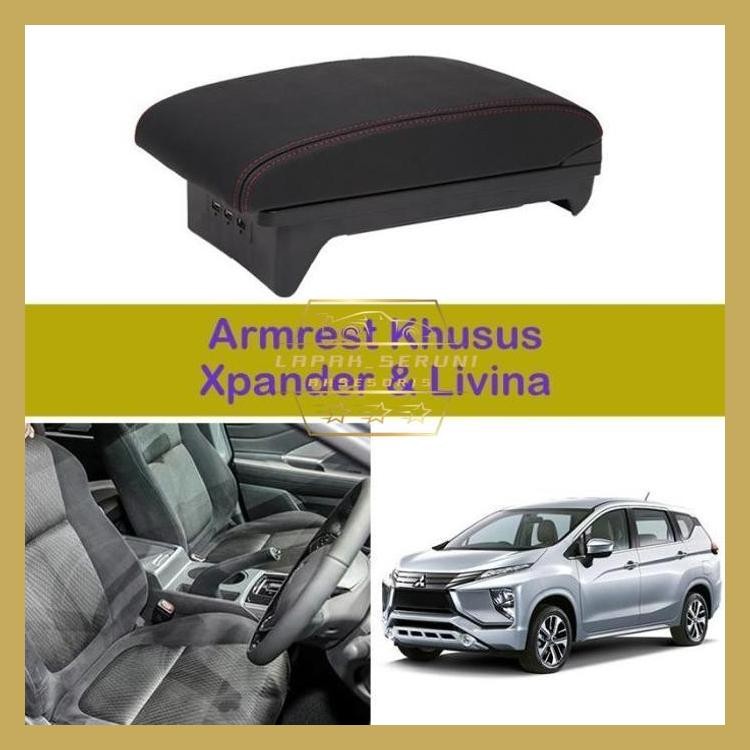 ARMREST SLIDING XPANDER CONSOLE BOX MOBIL 3 USB PORT ALL NEW LIVINA