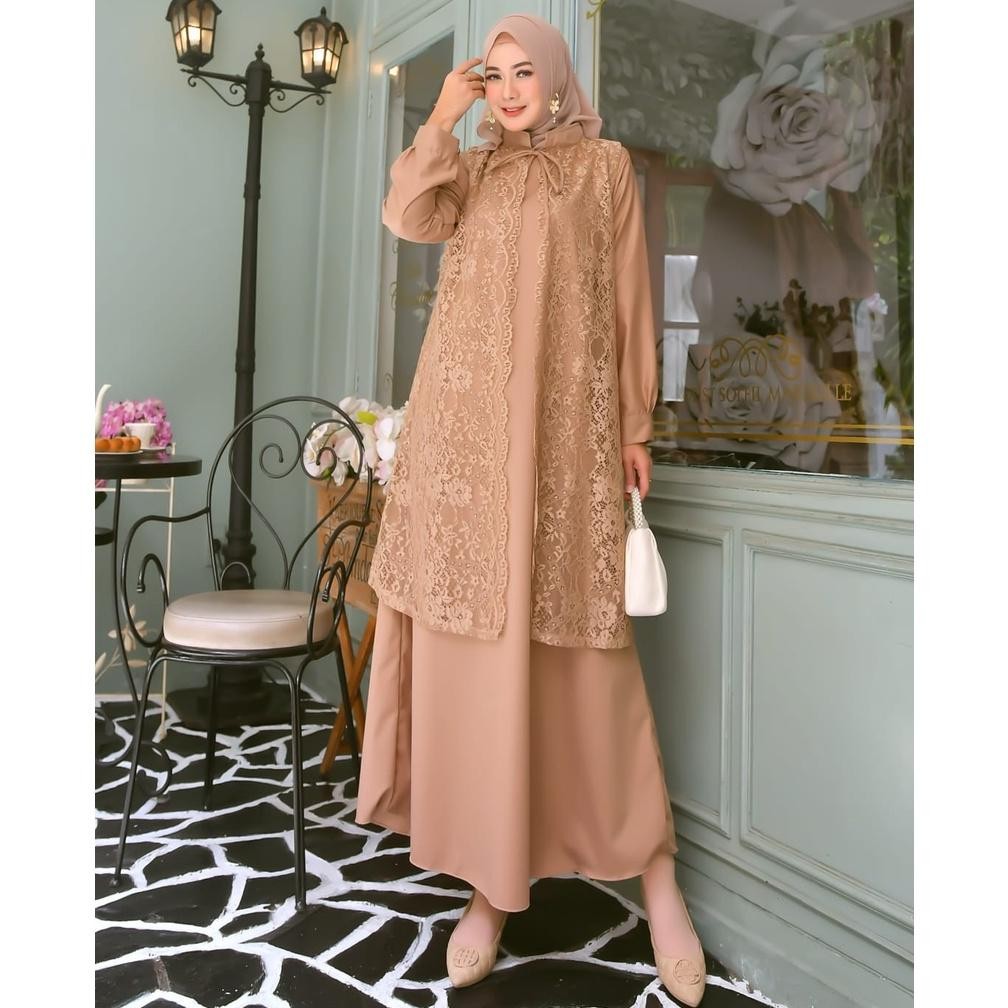 er-6 Gamis JUMBO Set Inner dan Outer 2 in 1 Brukat Mix Toyobo Gamis Party Premium Gamis Pesta Gamis 