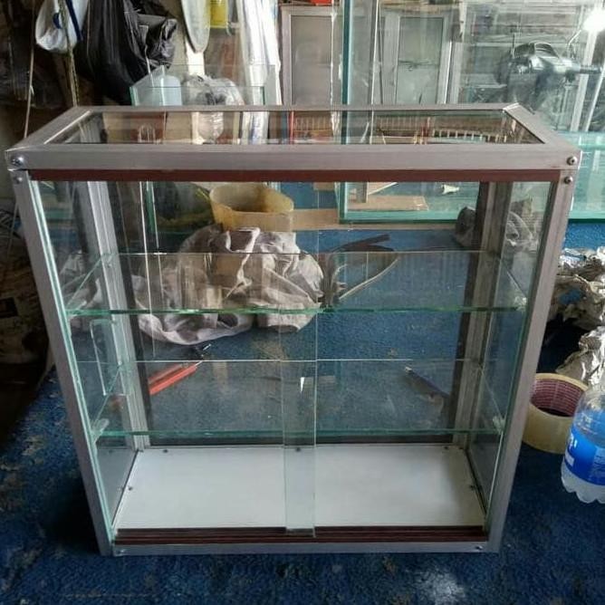 ETALASE ALUMINIUM KACA MAKANAN/MAINAN/ACCESORIES/VOUCHER