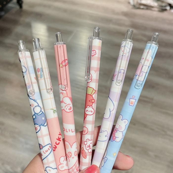 

TERLARIS PENA TINTA SET SANRIO (6PCS)/PULPEN GEL MEKANIK LUCU KARTUN MOTIF BEAR/SPACE ANAK SD SMP