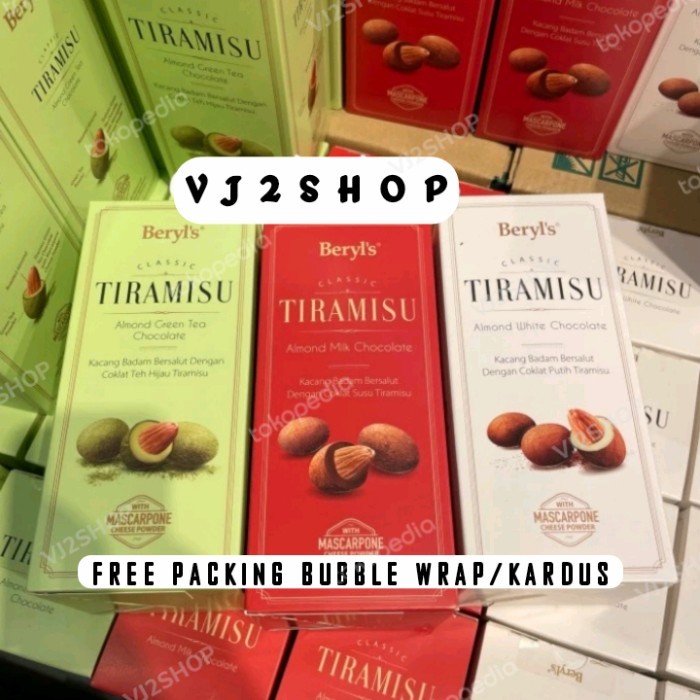 

Ready Beryls Classic Tiramisu Almond Box 200gram Almond White Milk Greentea
