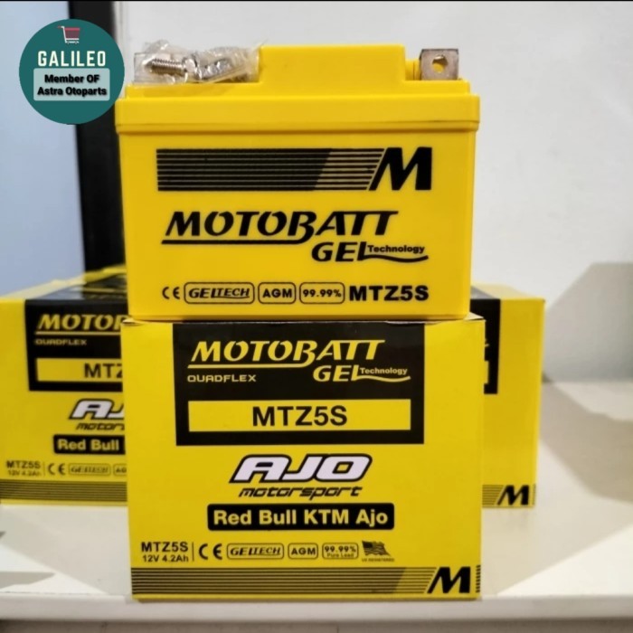 Aki Kering Motobatt Mtz5S Motor Beat, Vario, Mio J, Karisma, Supra X 125, Xeon / Fino / Soul / Spin