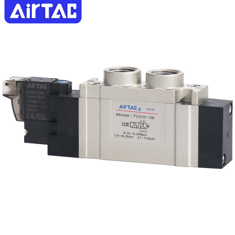 NVI5Y Airtac Original 7V Series Solenoid Valve 7V210-08-B/A/F-050/200 7V21008B050 5/2 Way