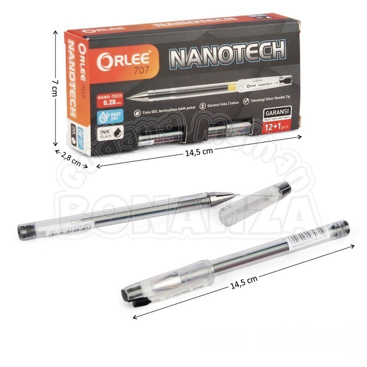 

[Bonanza] Bolpoin Hitam 0,28 mm Orlee Nanotech Peralatan ATK