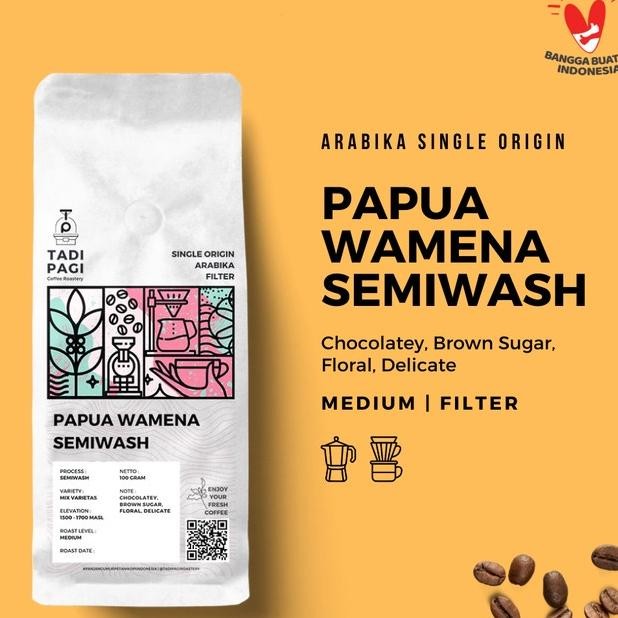 

Tadi Pagi Coffee Roatery Arabia Papua Wamena 200Gr Roat Bean Coffee Opi Matang