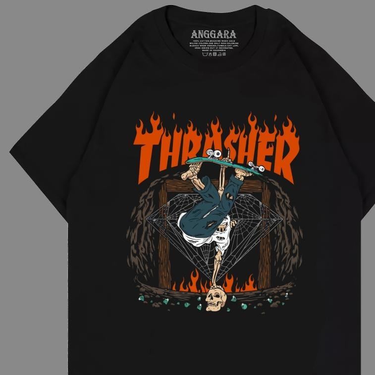 Promo Kaos Trasher Skull Skate Trasher T-Shirt Original Premium