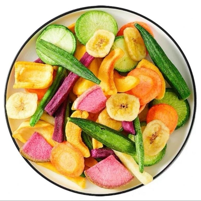 

Dried Crispy 1000ML Mix Fruit & Vegetable | Kripik Buah dan Sayur Crispy | Cemilan Diet