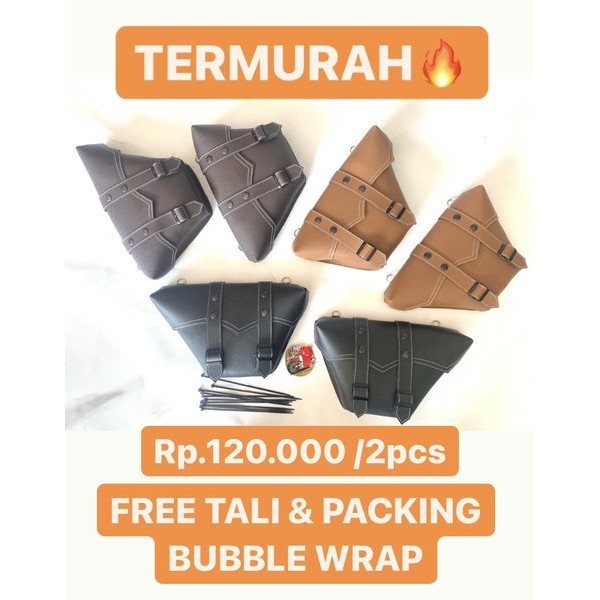 Side bag tas motor klasik custom japstyle sidebag box universal cover bok aki