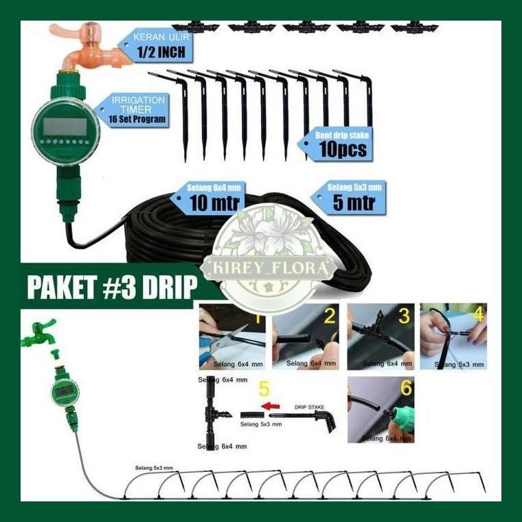 Jirifarm Paket #3 Drip Irigasi - Digital Water Timer Pengatur Otomatis Air Keran Selang