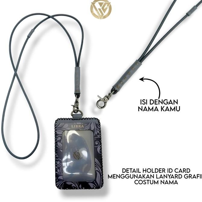 

Promo Holder Id Card Zodiak Leather - Lanyard Printing Grafir Custom - Grey