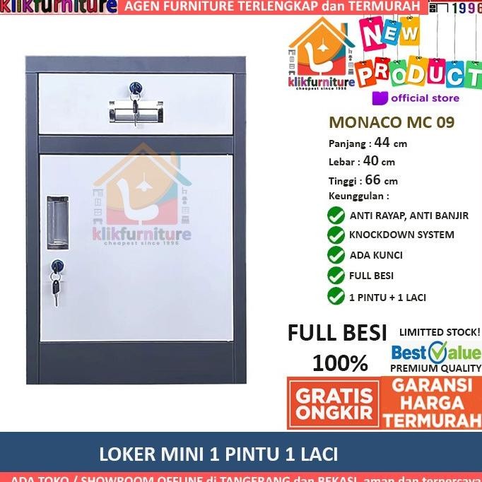 

Promo Lemari Loker Besi Mini 1 Pintu 1 Laci Monaco 09