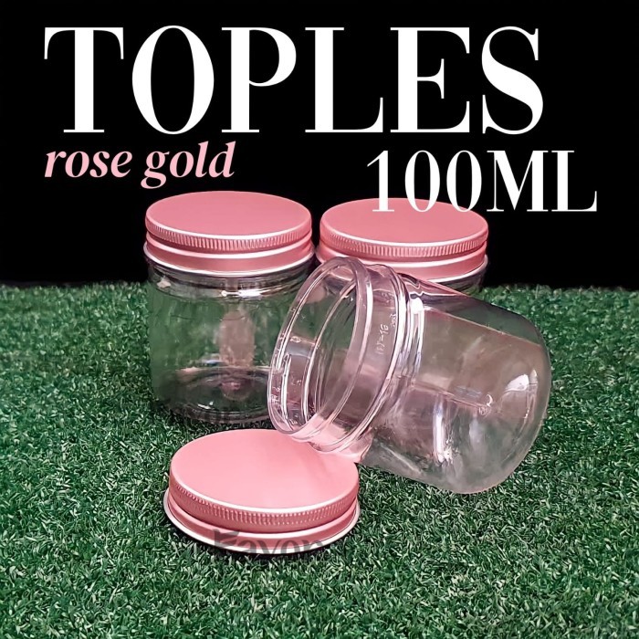 TERBATAS Toples MINI JAR Anggun ROSEGOLD 100ml Tutup Alumunium Bumbu/Selai/Madu
