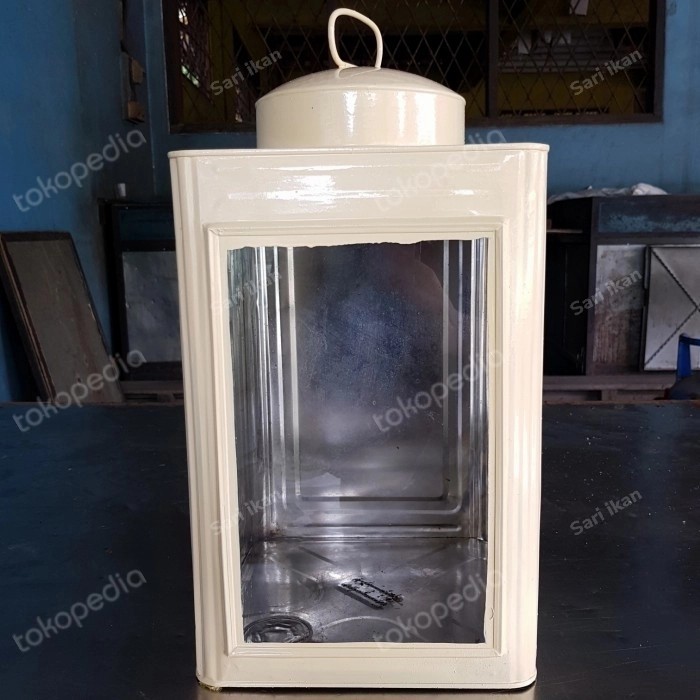 CUCI GUDANG Toples kerupuk putih(kaleng kerupuk jadul)