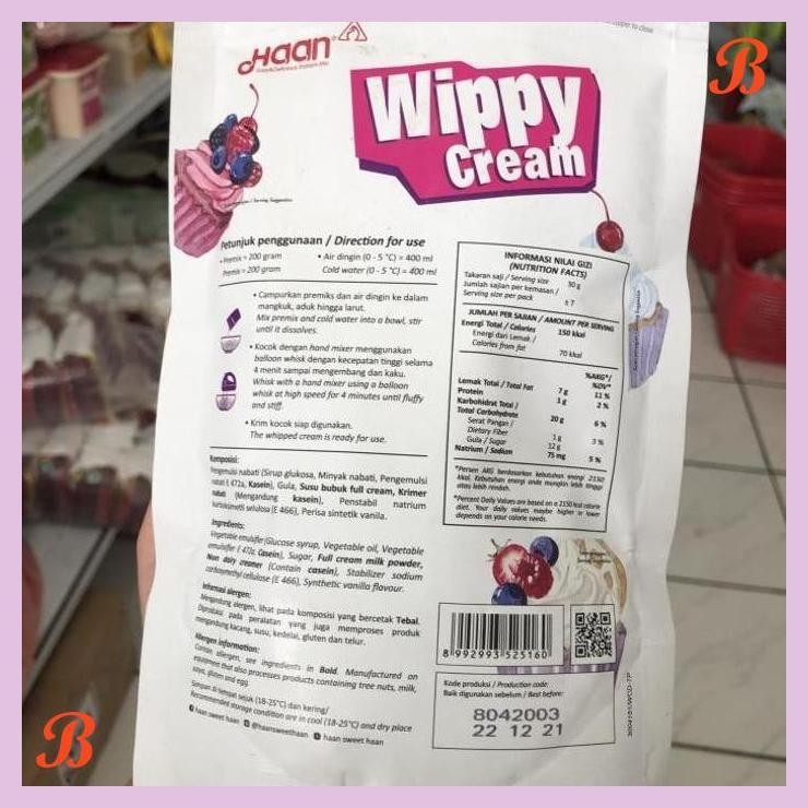 

| VRB | WIPPY CREAM 200 GRAM POUCH FROSTING CREAM INSTANT PREMIX KRIM HAAN