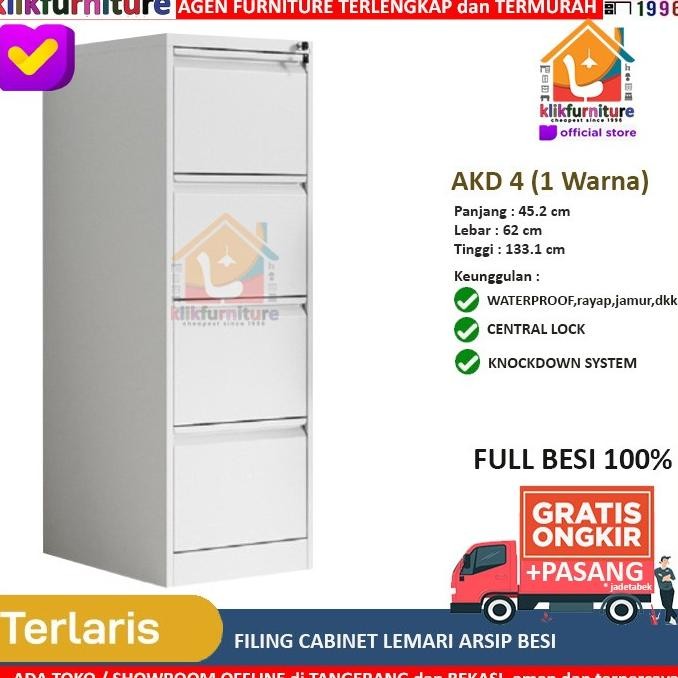 

Promo Filling Cabinet Besi 4 Laci / 4 Susun Akd4