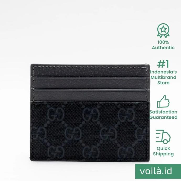 

Sale Gucci Gg Detail Hardware Supreme Canvas Card Case Black Grey