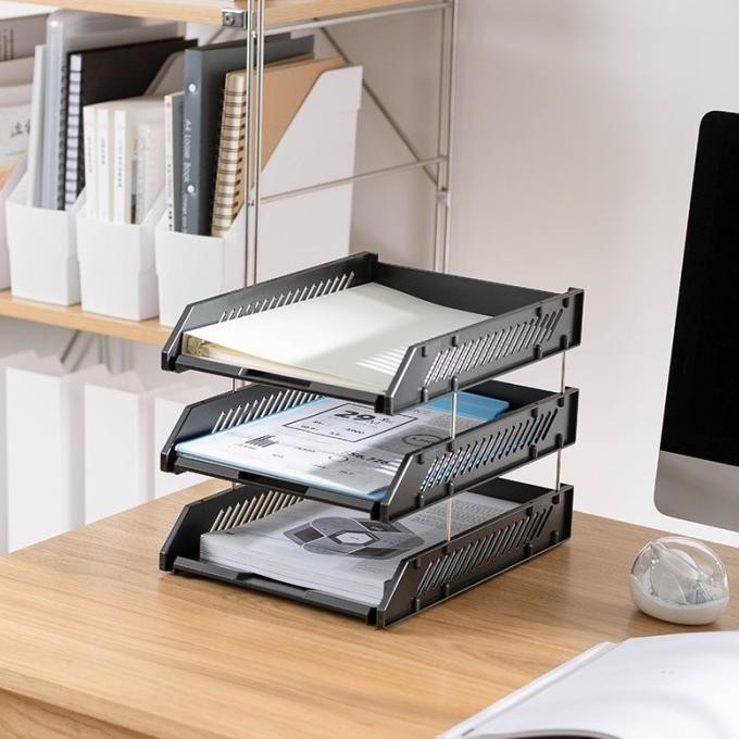 

Promo Rak Berkas Dokumen Meja Kantor Buku Paper Tray Organizer 3 Susun Murah
