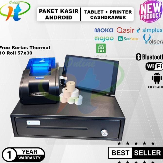 

PAKET KASIR ANDROID ADVAN TAB A8 PRINTER BLUETOOTH LACI UANG KASIR