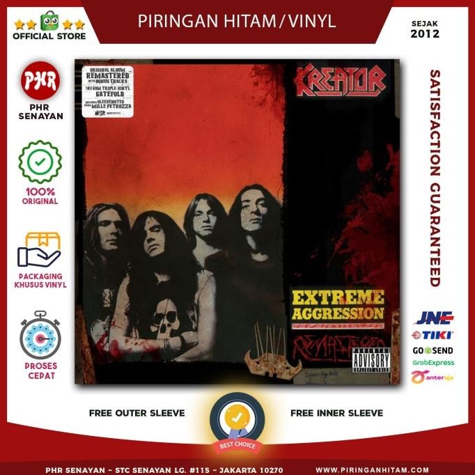 READY STOCK VINYL KREATOR - EXTREME AGGRESSION (3-LP SET) [PIRINGAN HITAM/LP/PH] 