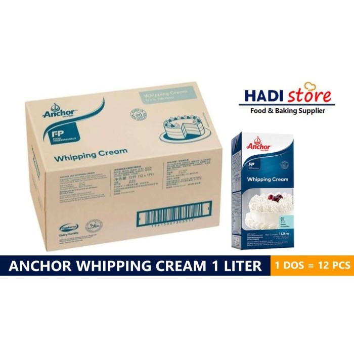 

[GROSIR] ANCHOR WHIPPING WHIP CREAM 1 CARTON, DUS 12 X 1 LITER