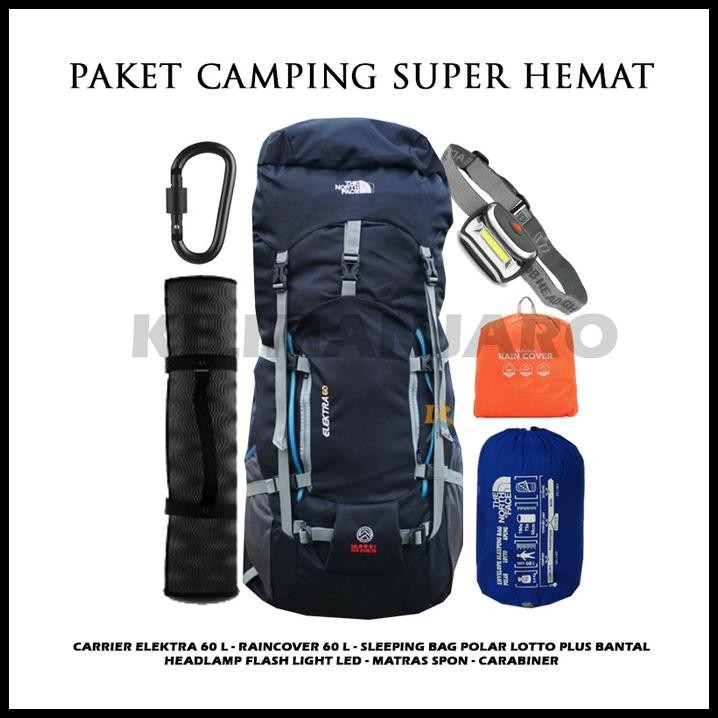 Paket Camping Super Hemat - Tas Gunung 60L - Carrier 60 L + Sb Matras