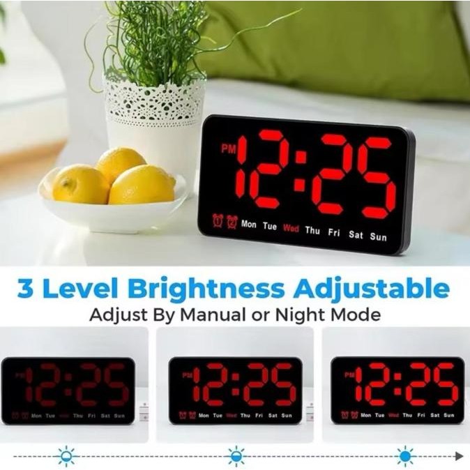 

Jam Meja Dinding Digital Led Weker / Digital Alarm Clock Suhu Temperatur Tanggal Tahun JM-6638 6638 LC
