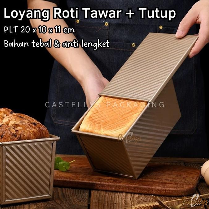 ```````] Loyang Roti Tawar 450gr Corrugated Loaf Pan 20x10x11 Import Premium Tebal