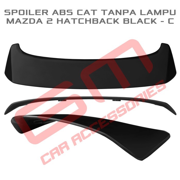 Spoiler Abs Cat Tanpa Lampu Mazda 2 Hatchback Skyactiv Black - C