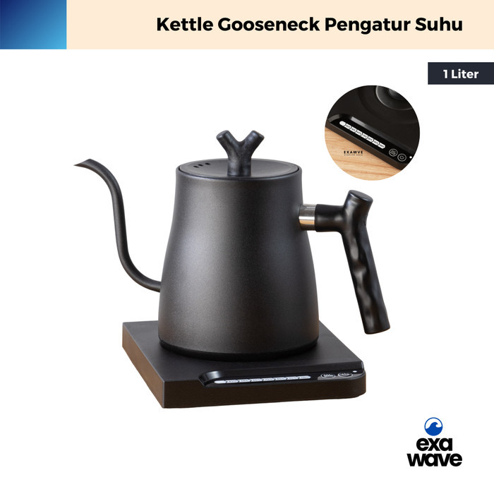 Exawve Kettle Gooseneck 1L Leher Angsa Kopi Pengatur Suhu