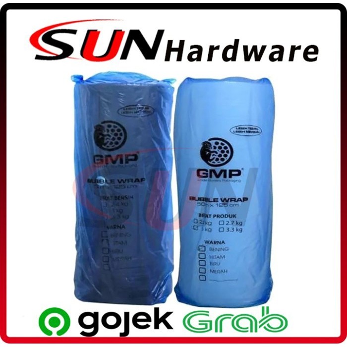 

Bubble Wrap Gmp 3 Kg Hitam Putih Transparan 50 M X 125 Cm Roll