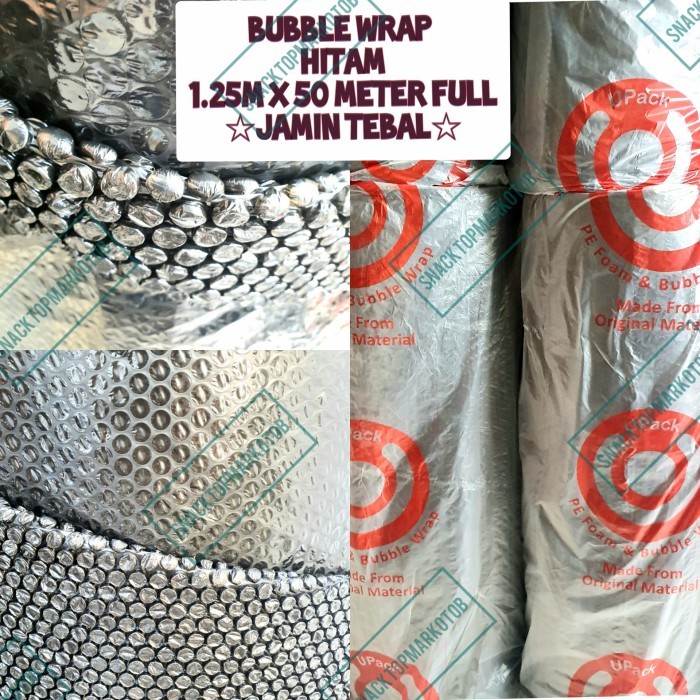 

Bubble Wrap Hitam 1.25Mx50Meter Full Jamin Tebal Top Quality